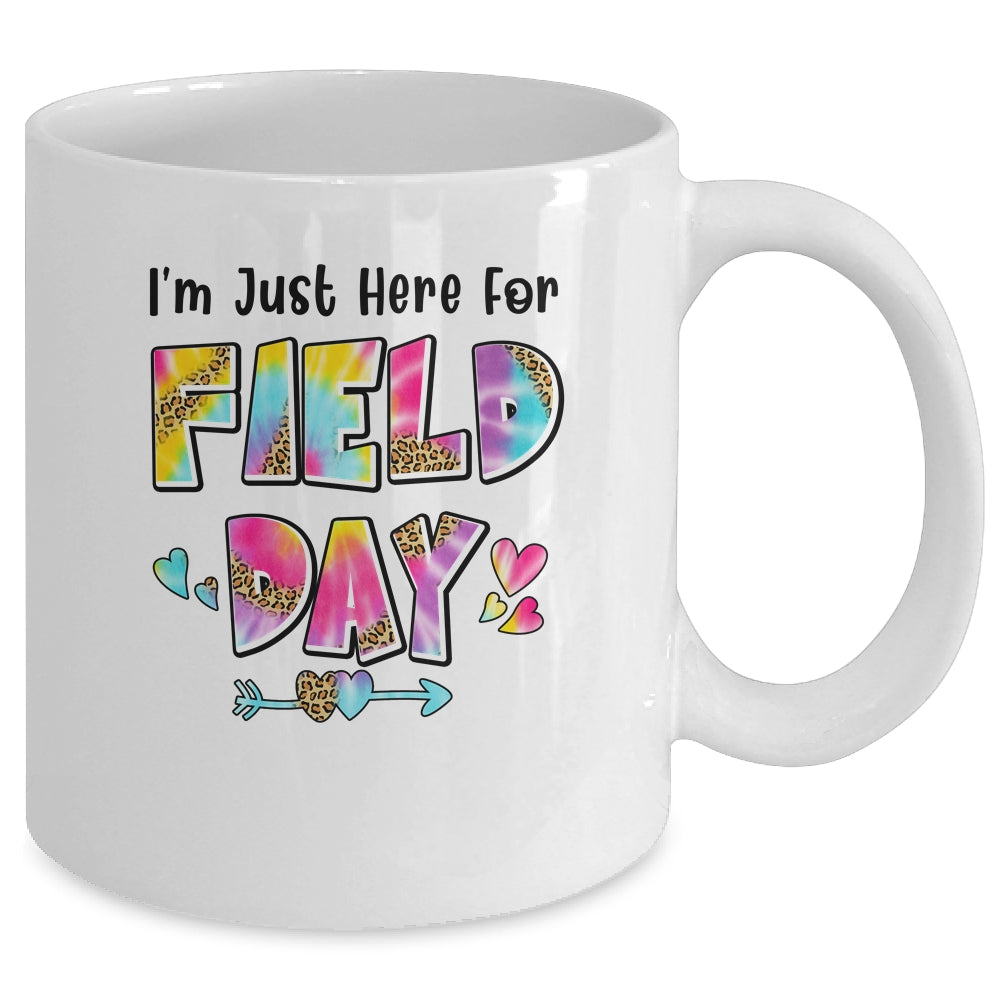 Im Just Here For Field Day Leopard Tie Dye Last Day School Mug | siriusteestore
