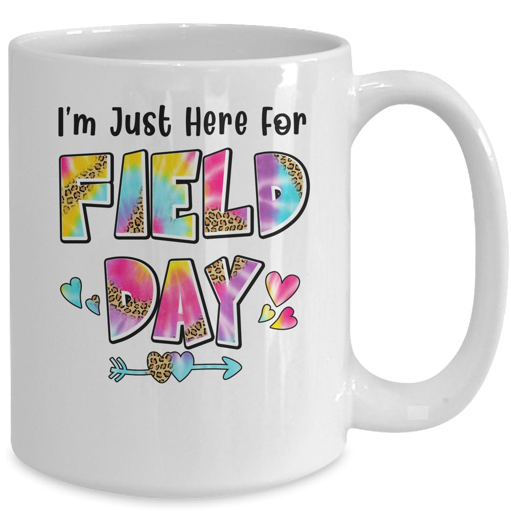 Im Just Here For Field Day Leopard Tie Dye Last Day School Mug | siriusteestore