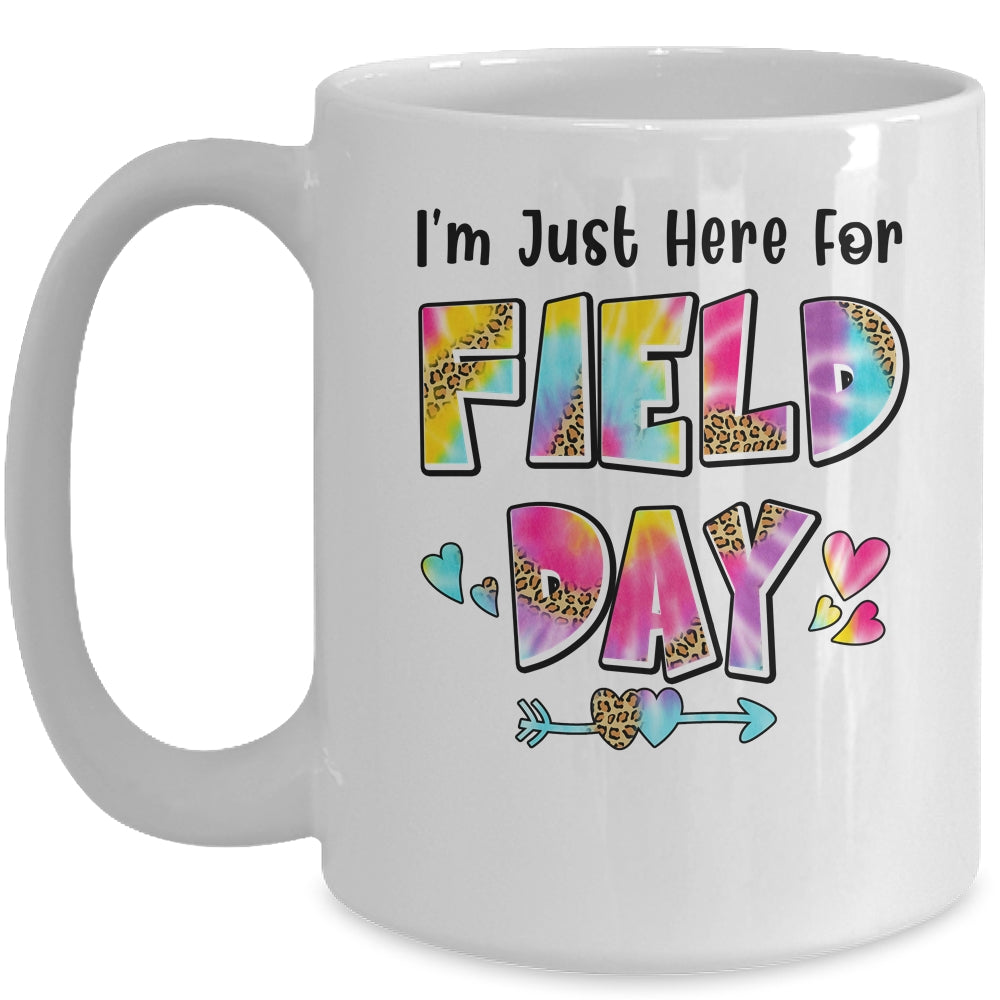 Im Just Here For Field Day Leopard Tie Dye Last Day School Mug | siriusteestore