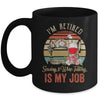Im Retired Sewing Wine Tasting Is My Job Vintage Retro Mug | siriusteestore