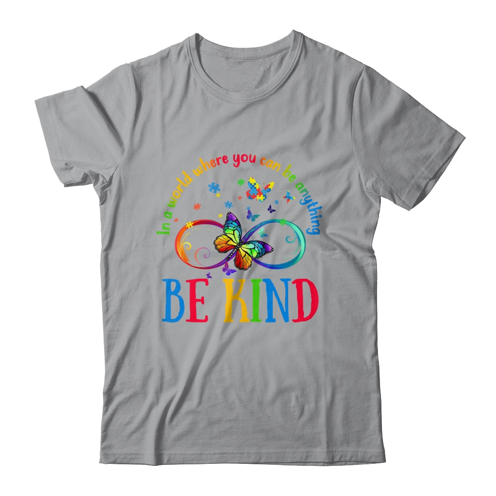 In A World Where You Can Be Kind Butterfly Autism Awareness Shirt & Hoodie | siriusteestore