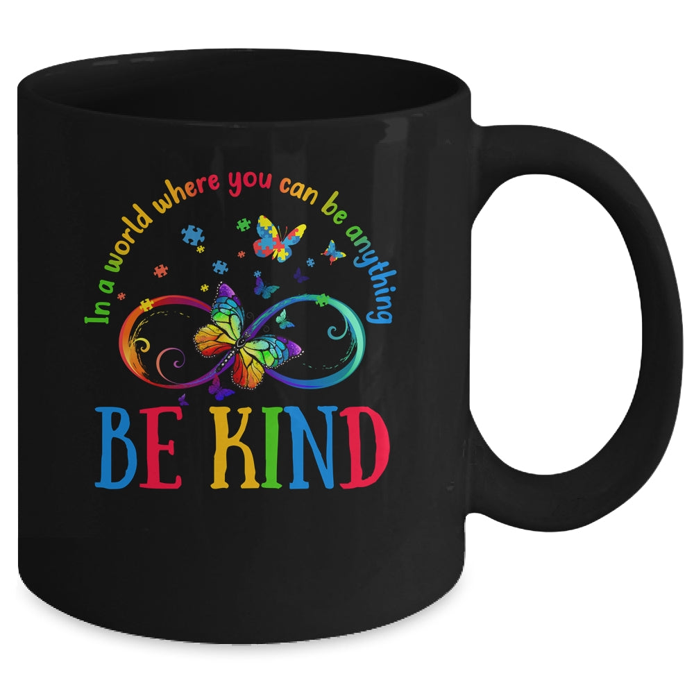 In A World Where You Can Be Kind Butterfly Autism Awareness Mug | siriusteestore