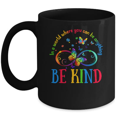 In A World Where You Can Be Kind Butterfly Autism Awareness Mug | siriusteestore