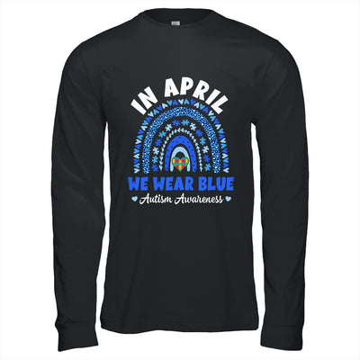 In April We Wear Blue Autism Awareness Rainbow Puzzle Love Shirt & Hoodie | siriusteestore