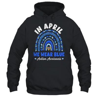 In April We Wear Blue Autism Awareness Rainbow Puzzle Love Shirt & Hoodie | siriusteestore