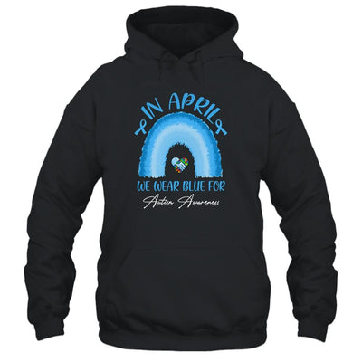 In April We Wear Blue For Autism Awareness Hands In Heart Shirt & Hoodie | teecentury