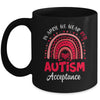 In April We Wear Red Instead Autism Acceptance Rainbow Mug | siriusteestore
