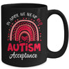 In April We Wear Red Instead Autism Acceptance Rainbow Mug | siriusteestore