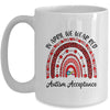 In April We Wear Red Instead Autism People Acceptance Mug | siriusteestore