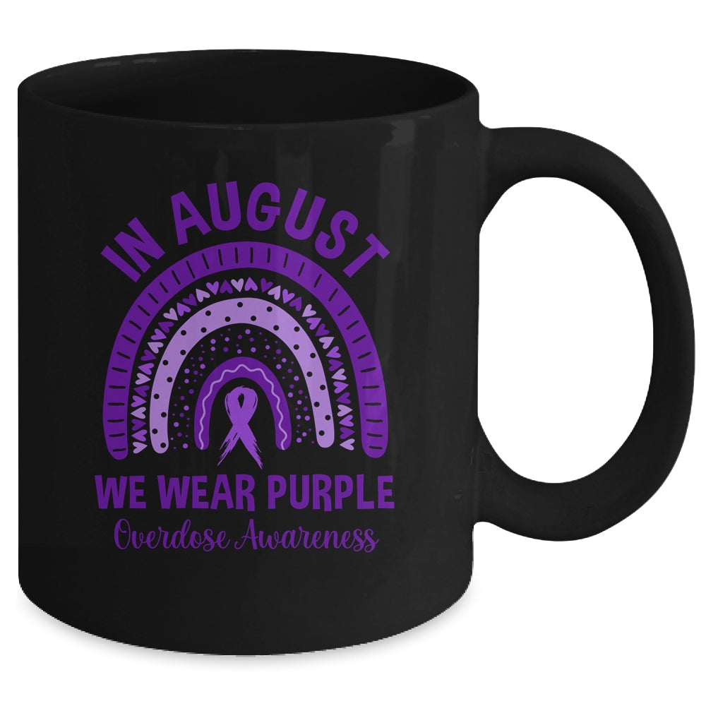 In August We Wear Purple Rainbow Overdose Awareness Month Mug | siriusteestore