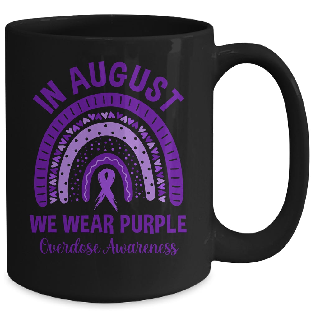 In August We Wear Purple Rainbow Overdose Awareness Month Mug | siriusteestore