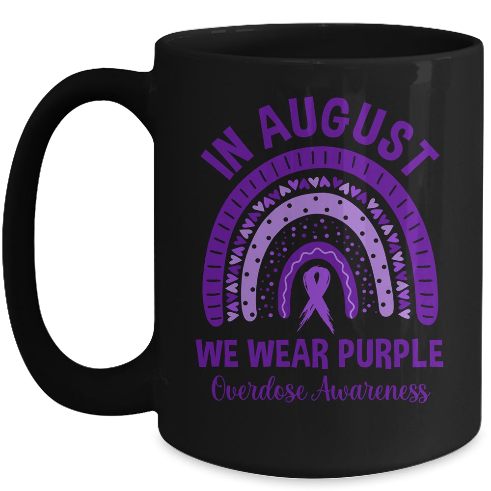 In August We Wear Purple Rainbow Overdose Awareness Month Mug | siriusteestore
