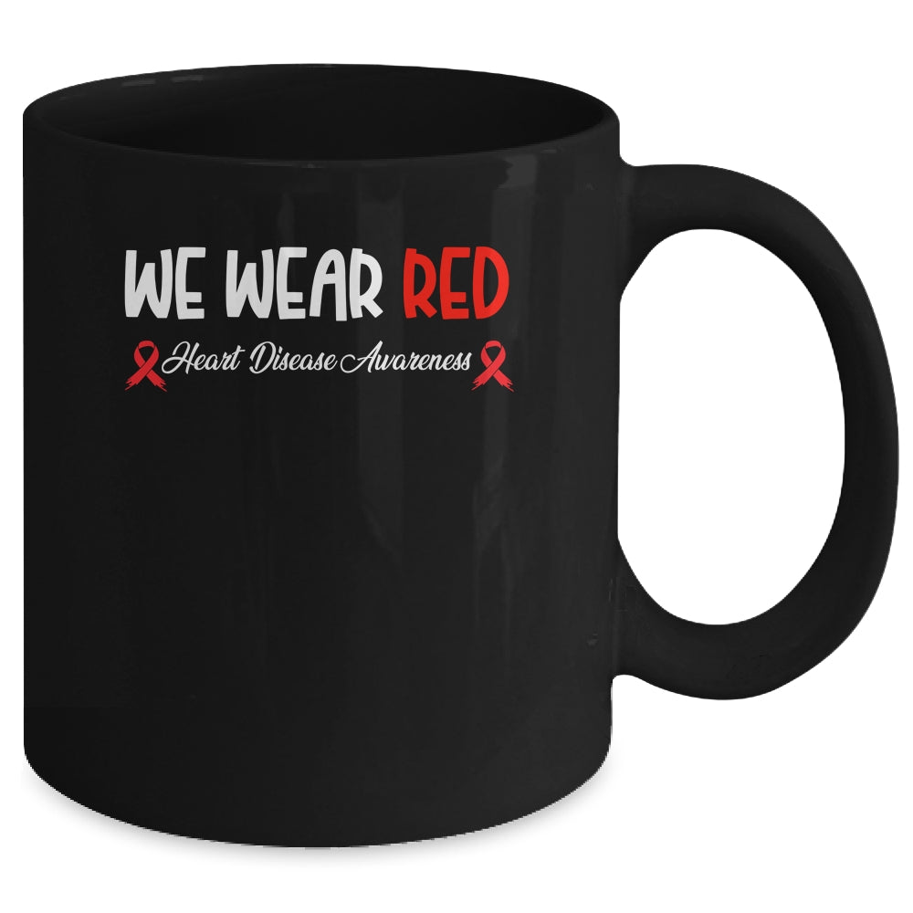 In February We Go Red American Heart Disease Awareness Mug | siriusteestore