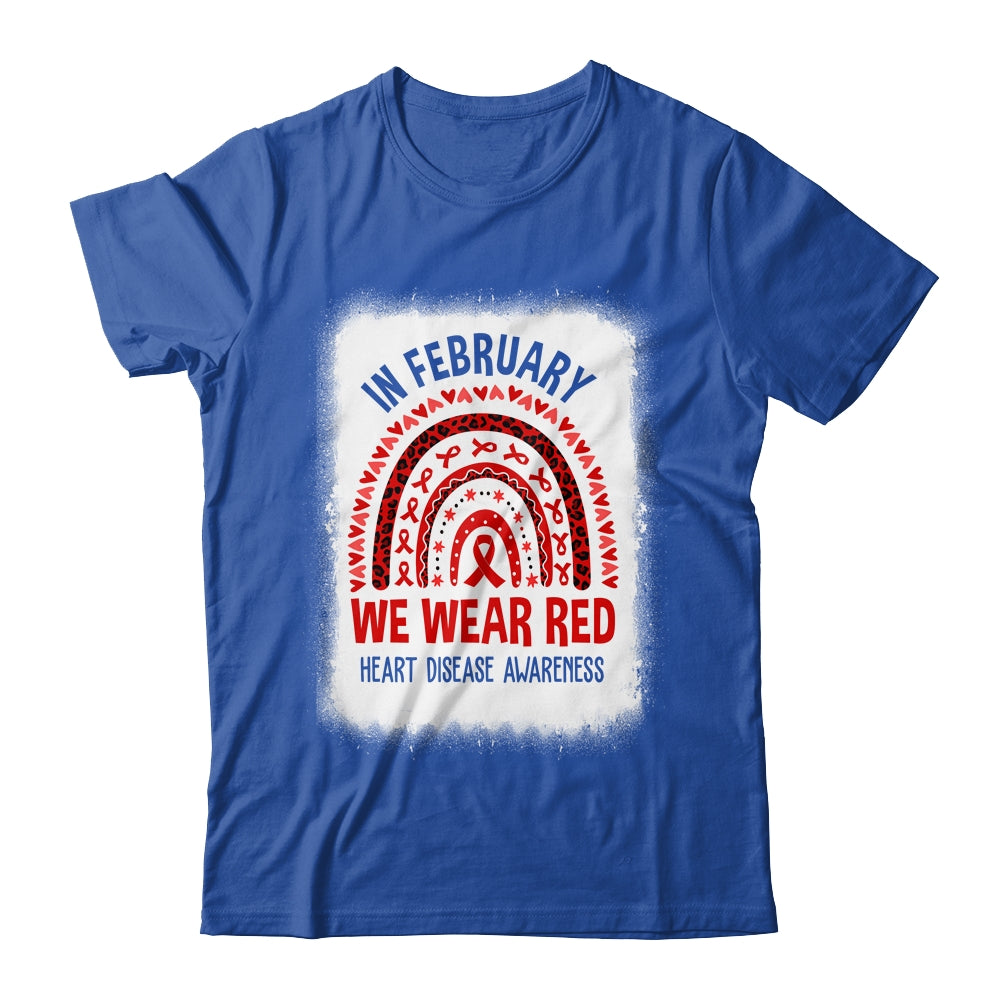 In February We Wear Red Heart Disease Awareness Rainbow Shirt & Hoodie | siriusteestore