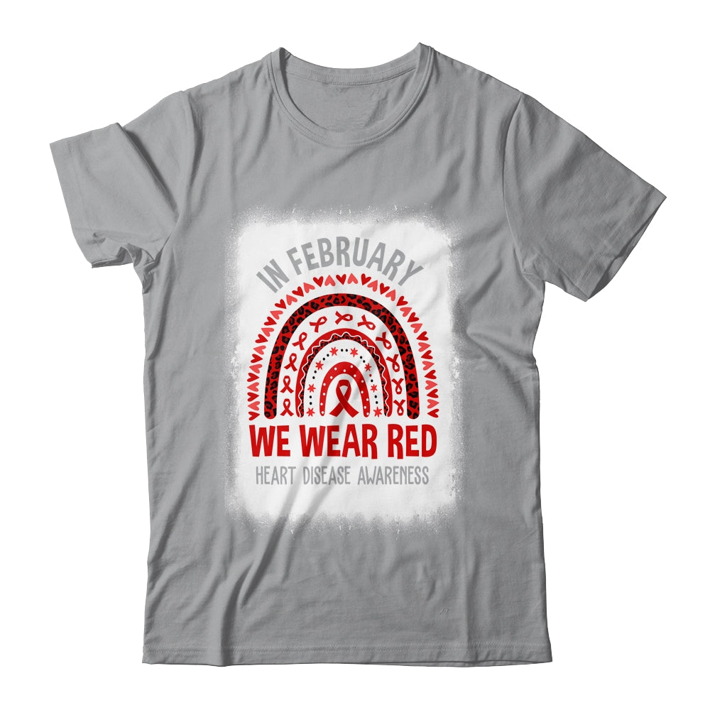 In February We Wear Red Heart Disease Awareness Rainbow Shirt & Hoodie | siriusteestore