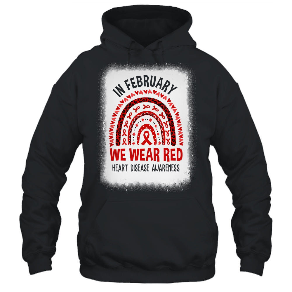 In February We Wear Red Heart Disease Awareness Rainbow Shirt & Hoodie | siriusteestore