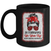 In February We Wear Red Messy Bun Heart Disease Awareness Mug | siriusteestore