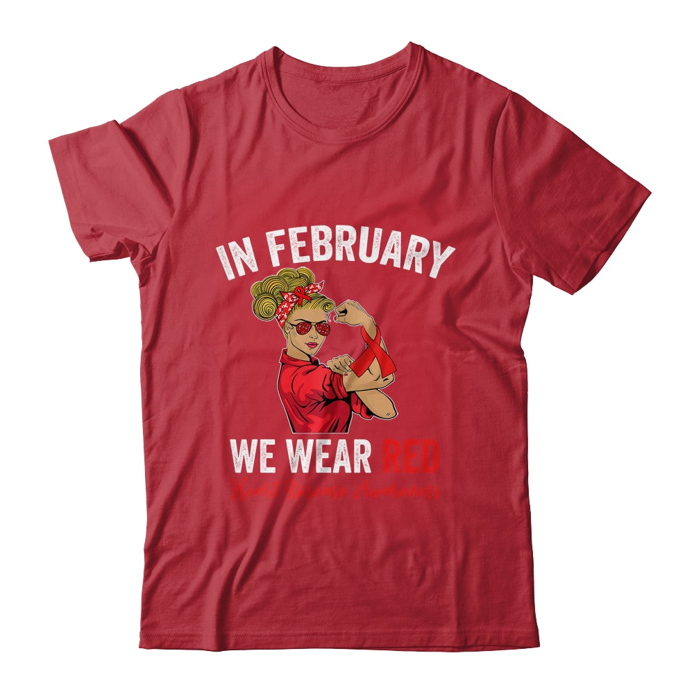 In February We Wear Red Sunglasses Heart Disease Awareness Shirt & Hoodie | siriusteestore