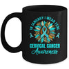In January We Wear Teal Flower Cervical Cancer Awareness Mug | siriusteestore
