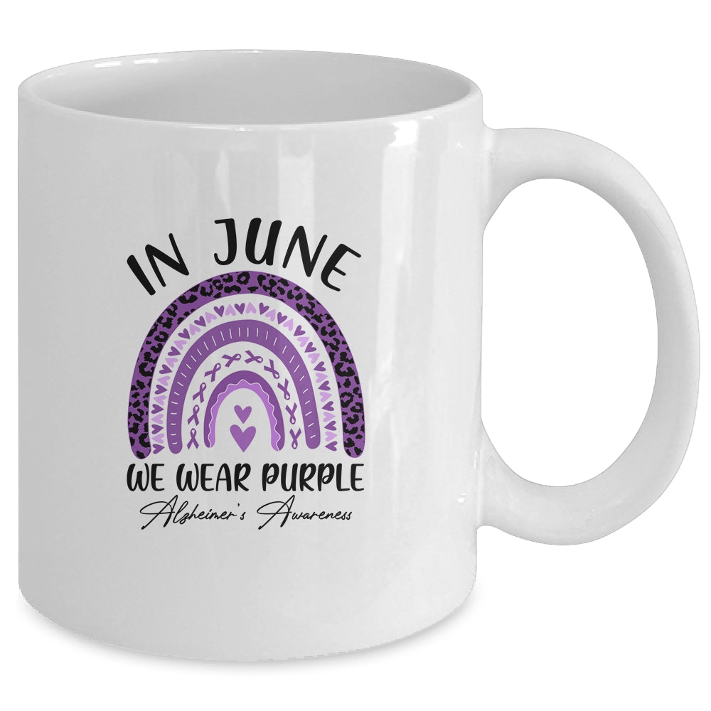 In June We Wear Purple Alzheimers Awareness Rainbow Support Mug | siriusteestore