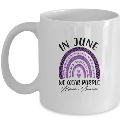 In June We Wear Purple Alzheimers Awareness Rainbow Support Mug | siriusteestore