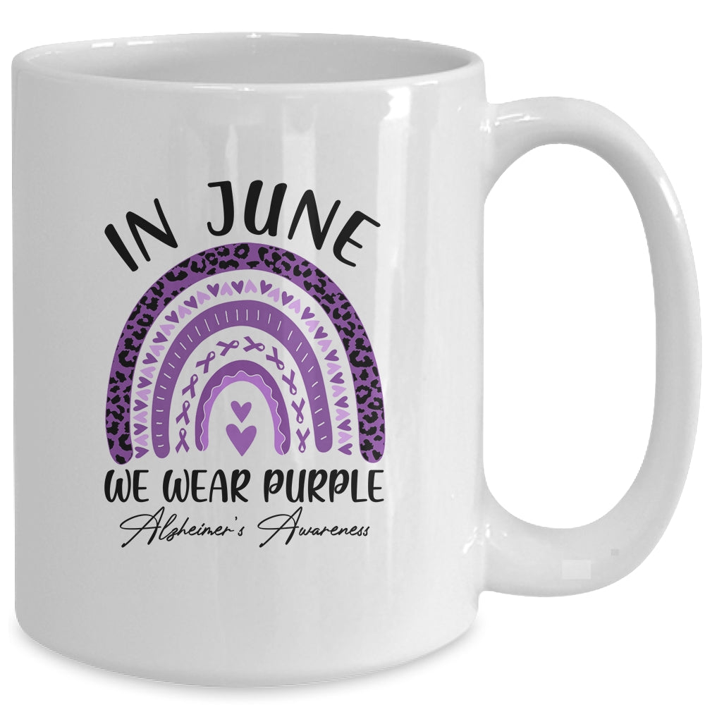 In June We Wear Purple Alzheimers Awareness Rainbow Support Mug | siriusteestore