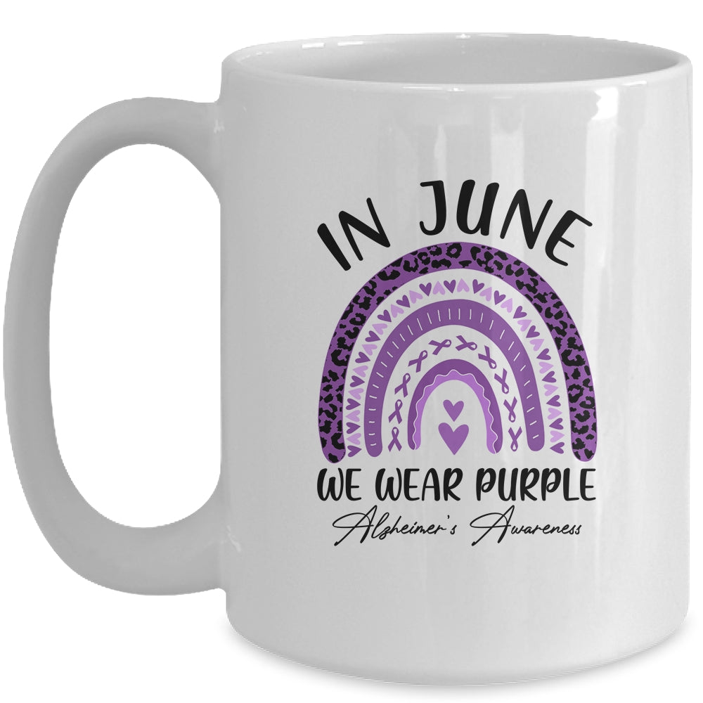 In June We Wear Purple Alzheimers Awareness Rainbow Support Mug | siriusteestore
