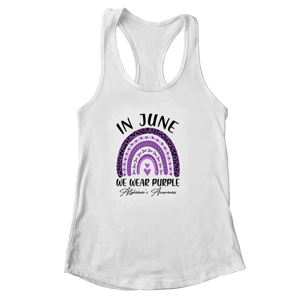 In June We Wear Purple Alzheimers Awareness Rainbow Support Shirt & Tank Top | siriusteestore