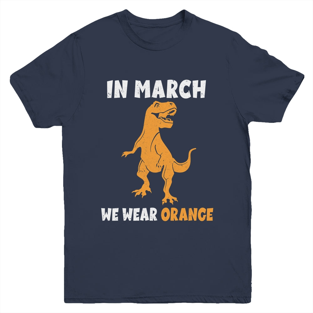 In March We Wear Orange MS Awareness Multiple Sclerosis Kids Youth Shirt | siriusteestore