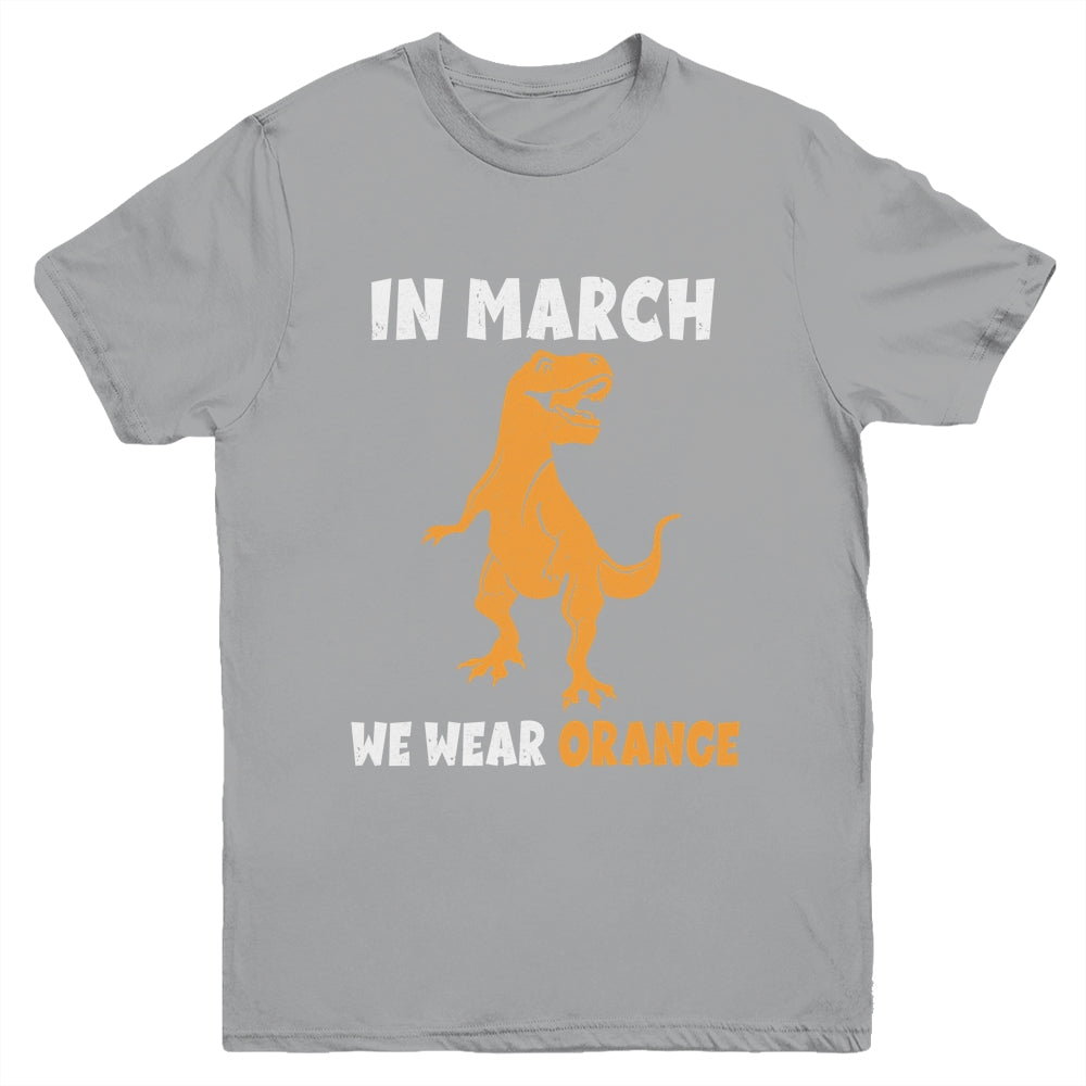 In March We Wear Orange MS Awareness Multiple Sclerosis Kids Youth Shirt | siriusteestore