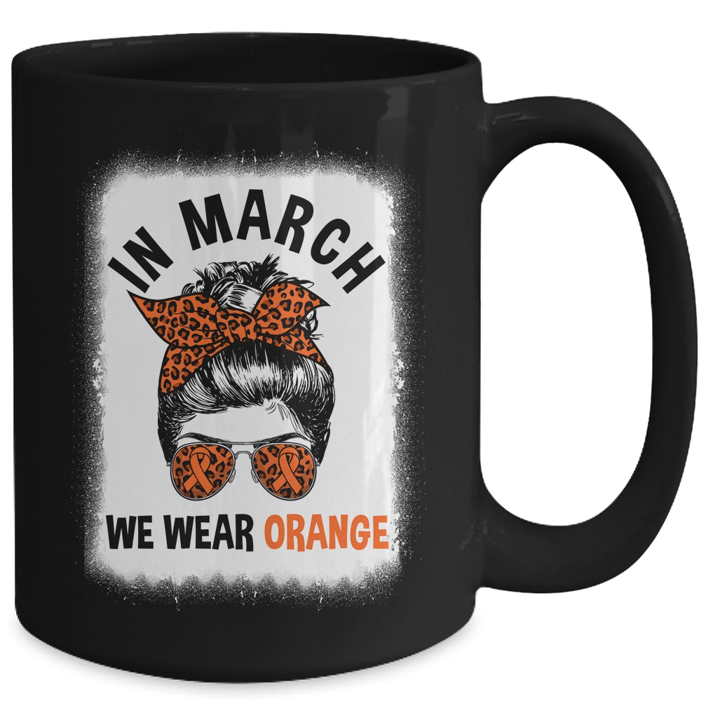In March We Wear Orange MS Multiple Sclerosis Messy Bun Mug | siriusteestore