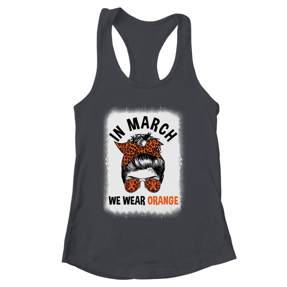 In March We Wear Orange MS Multiple Sclerosis Messy Bun Shirt & Tank Top | siriusteestore