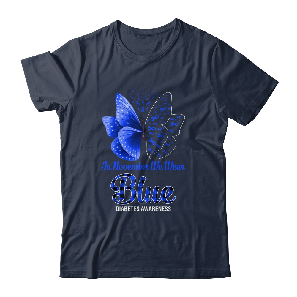 In November We Wear Blue Diabetes Awareness Butterfly Shirt & Hoodie | siriusteestore