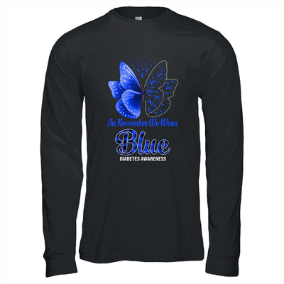 In November We Wear Blue Diabetes Awareness Butterfly Shirt & Hoodie | siriusteestore