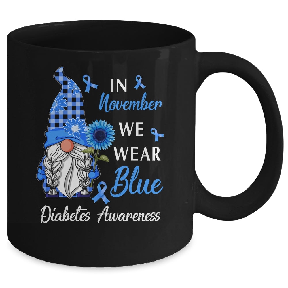 In November We Wear Blue Gnome Diabetes Awareness Mug | siriusteestore