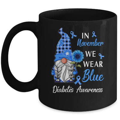 In November We Wear Blue Gnome Diabetes Awareness Mug | siriusteestore