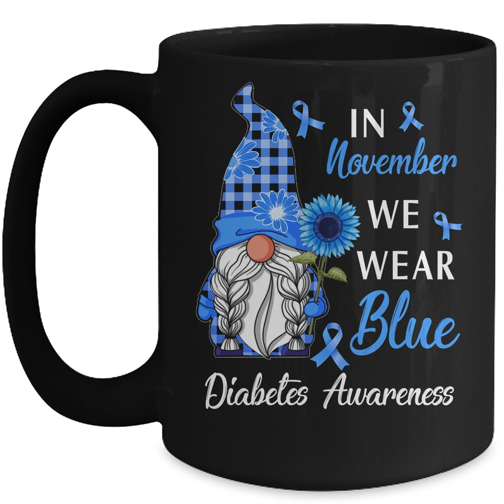 In November We Wear Blue Gnome Diabetes Awareness Mug | siriusteestore