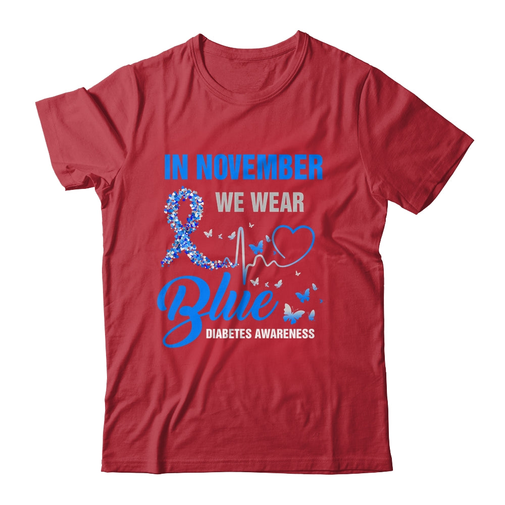 In November We Wear Blue Heartbeat Diabetes Awareness Shirt & Hoodie | siriusteestore