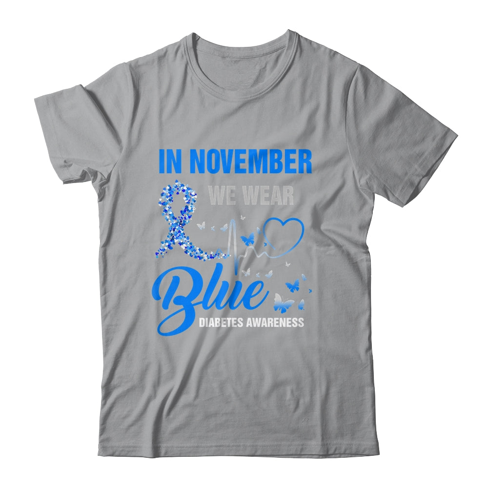 In November We Wear Blue Heartbeat Diabetes Awareness Shirt & Hoodie | siriusteestore