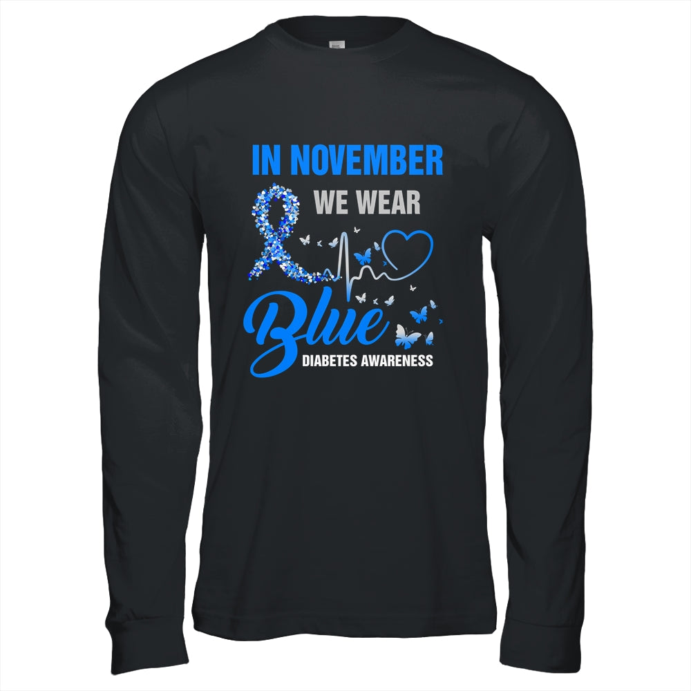 In November We Wear Blue Heartbeat Diabetes Awareness Shirt & Hoodie | siriusteestore