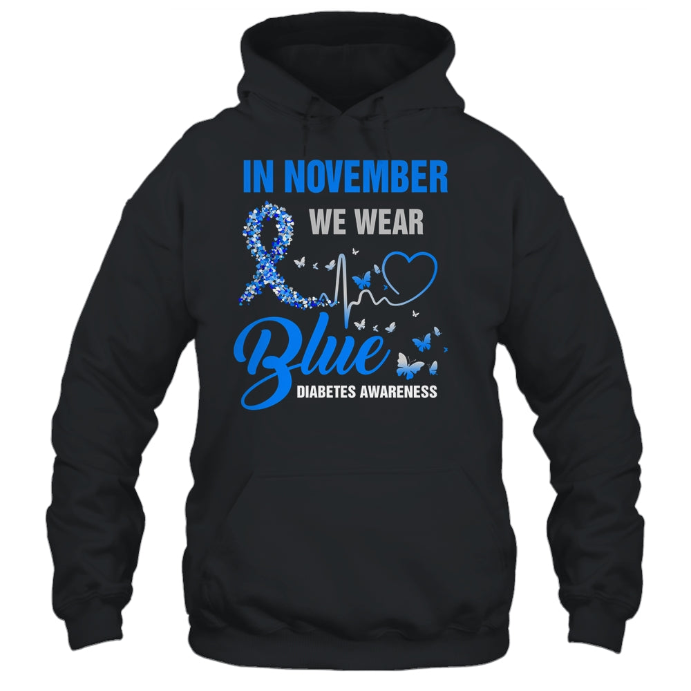 In November We Wear Blue Heartbeat Diabetes Awareness Shirt & Hoodie | siriusteestore