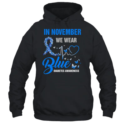 In November We Wear Blue Heartbeat Diabetes Awareness Shirt & Hoodie | siriusteestore