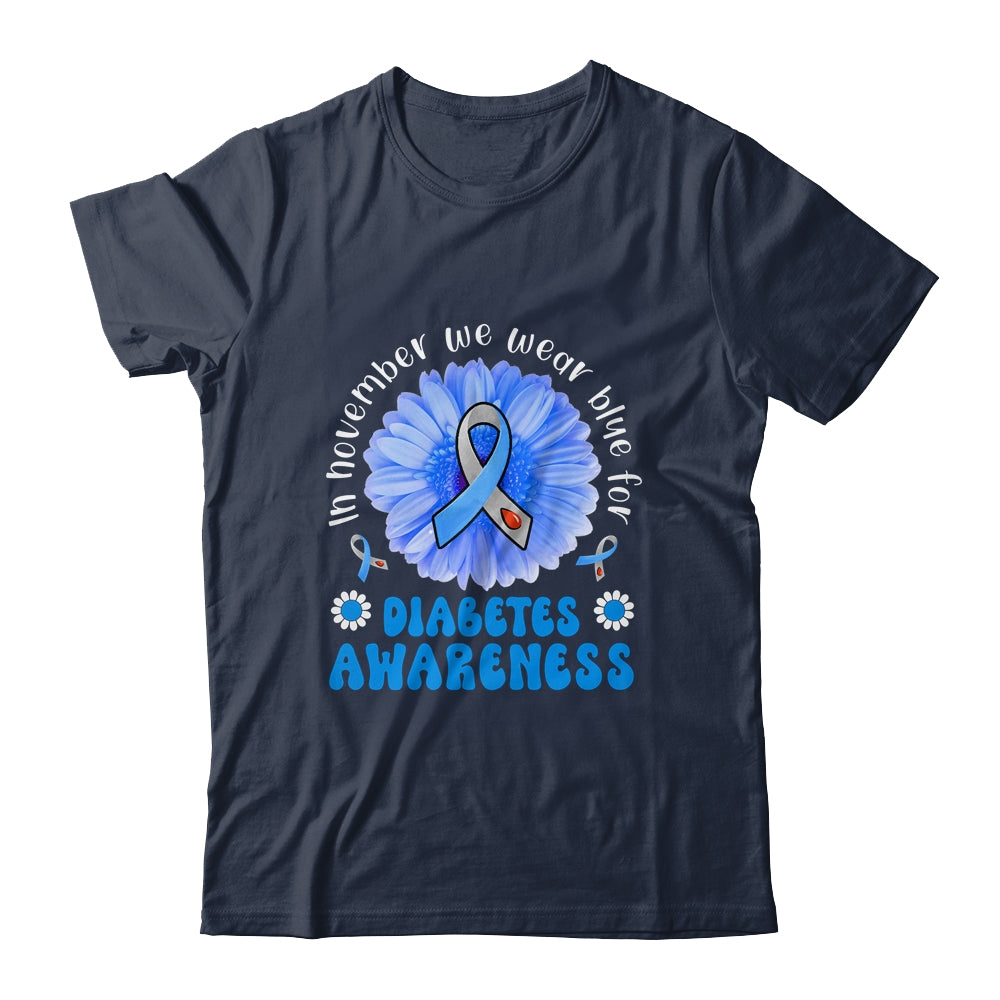 In November We Wear Blue Sunflower Diabetes Awareness Month Shirt & Hoodie | siriusteestore