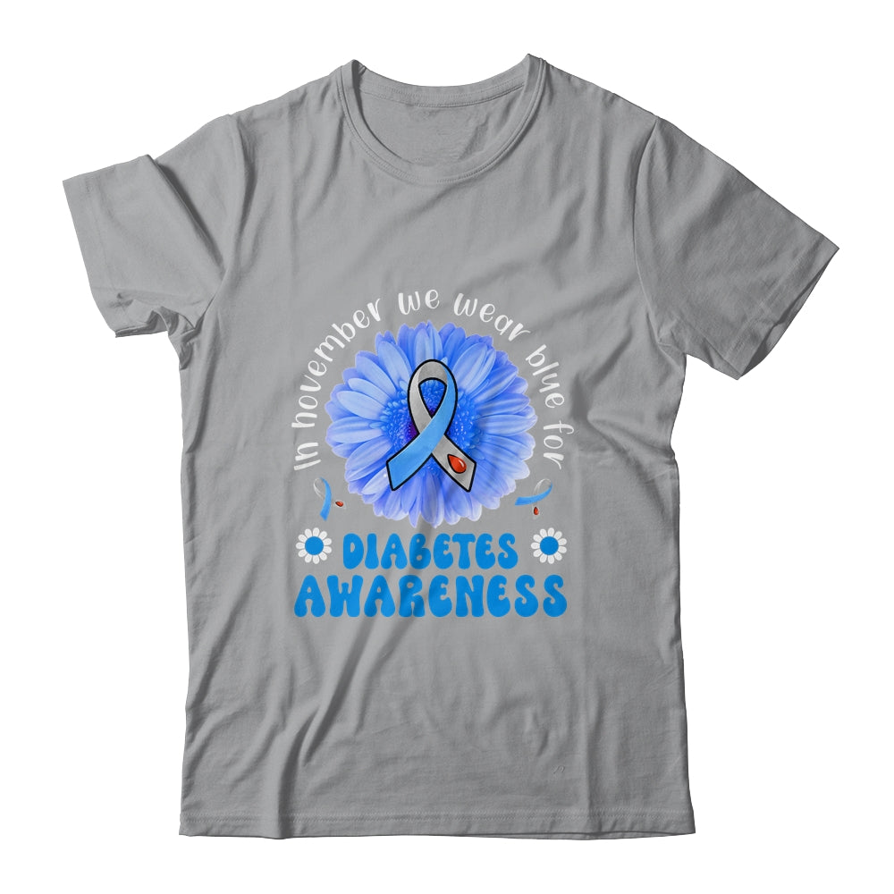 In November We Wear Blue Sunflower Diabetes Awareness Month Shirt & Hoodie | siriusteestore