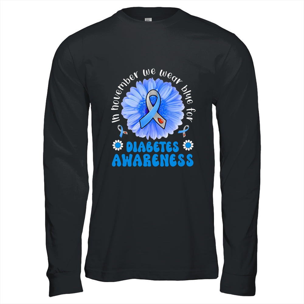 In November We Wear Blue Sunflower Diabetes Awareness Month Shirt & Hoodie | siriusteestore