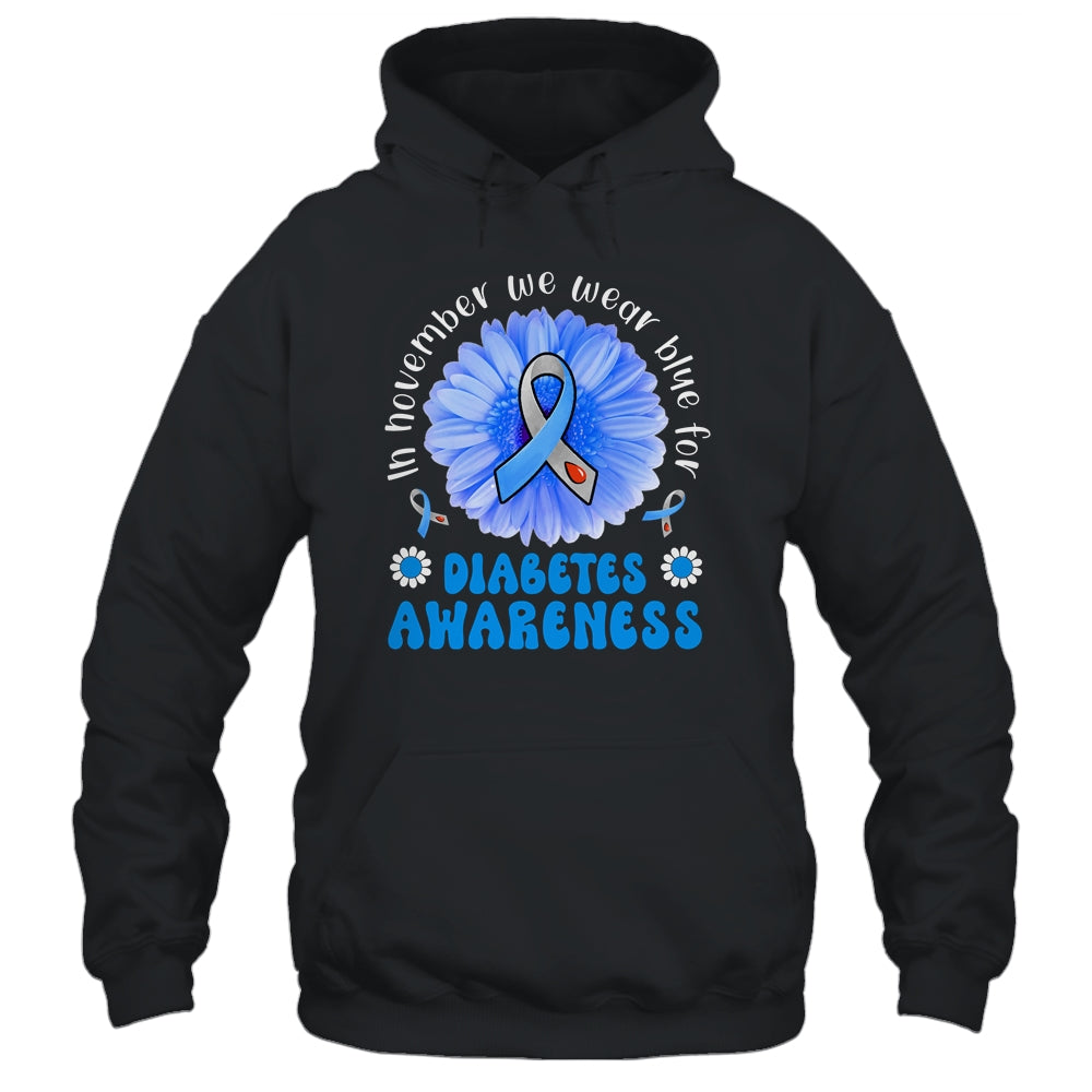 In November We Wear Blue Sunflower Diabetes Awareness Month Shirt & Hoodie | siriusteestore