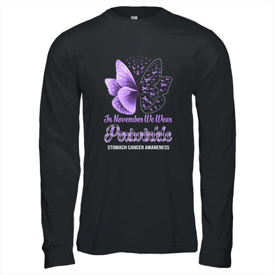 In November We Wear Periwinkle Stomach Cancer Awareness Butterfly Shirt & Hoodie | siriusteestore