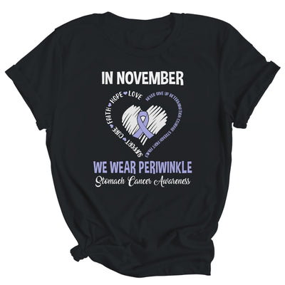 In November We Wear Periwinkle Stomach Cancer Awareness Hope Love Faith Shirt & Hoodie | siriusteestore