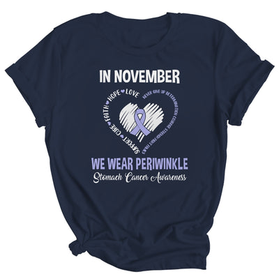 In November We Wear Periwinkle Stomach Cancer Awareness Hope Love Faith Shirt & Hoodie | siriusteestore