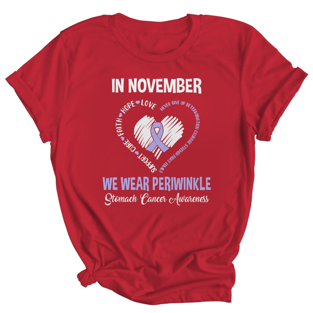 In November We Wear Periwinkle Stomach Cancer Awareness Hope Love Faith Shirt & Hoodie | siriusteestore